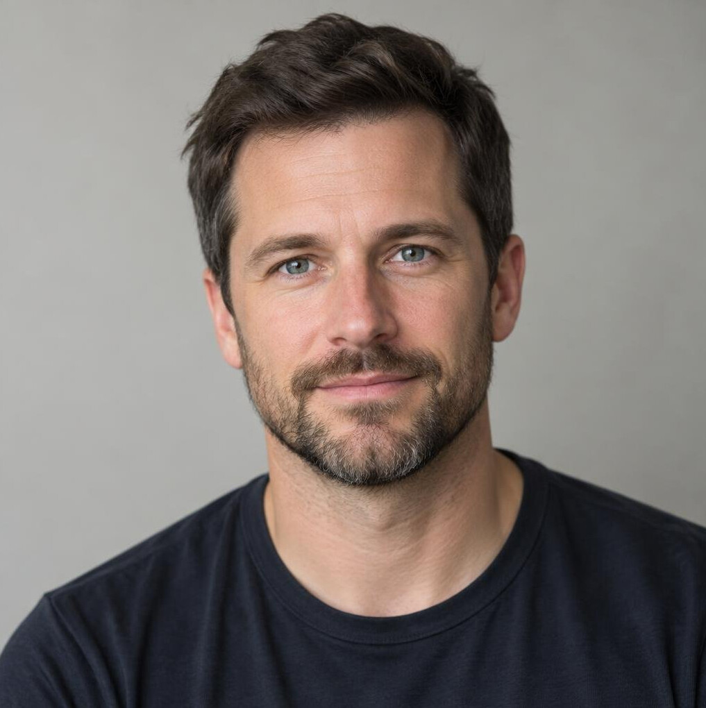 Portrait of a bearded man in a casual shirt